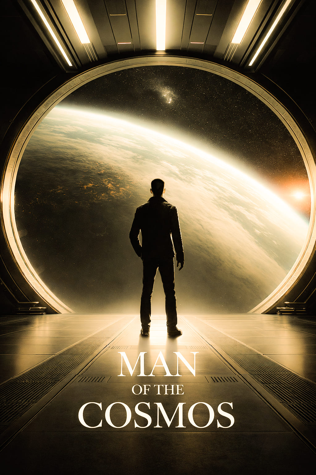 Science fiction film poster design for Man of the Cosmos